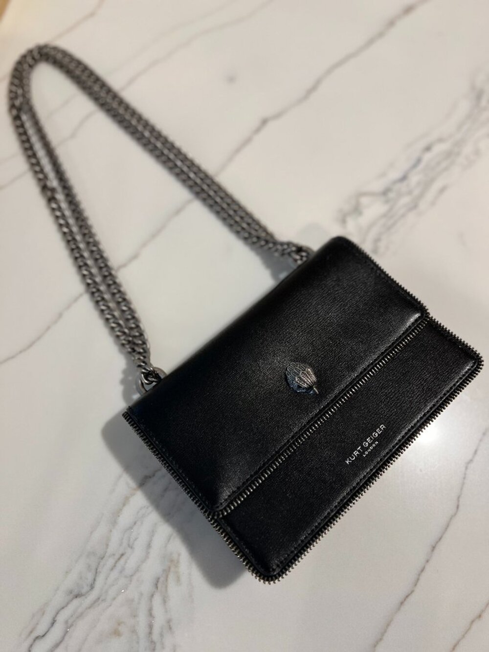 Kurt Geiger London Shoreditch Small Leather Calf Hair Crossbody Bag